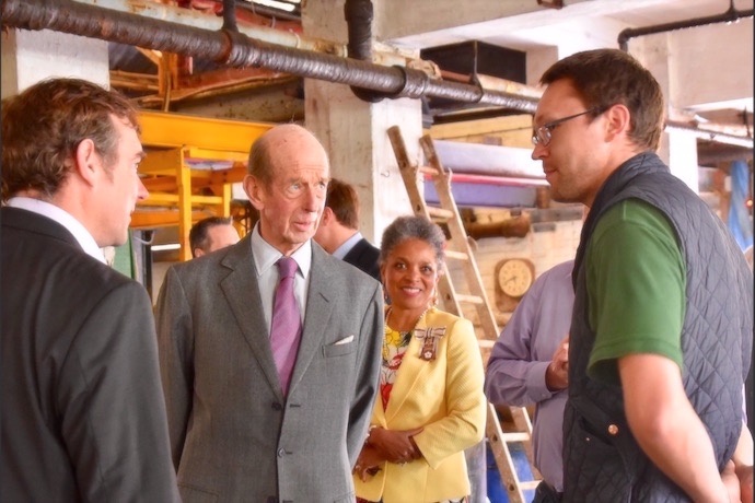 HRH meets skilled craftspeople involved in the centuries old tanning process at Thomas Ware Tannery